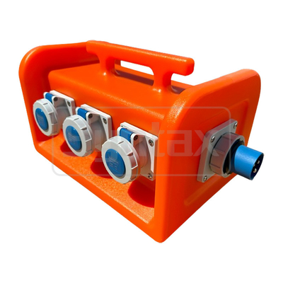 Syntax MS7 Single Phase 16A HDPE Portable Distribution Box IP67 With Breakers Easy Lifting 395x260x275mm
