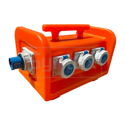 Syntax MS7 Single Phase 16A HDPE Portable Distribution Box IP67 With Breakers Easy Lifting 395x260x275mm