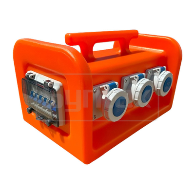 Syntax MS7 Single Phase 16A HDPE Portable Distribution Box IP67 With Breakers Easy Lifting 395x260x275mm