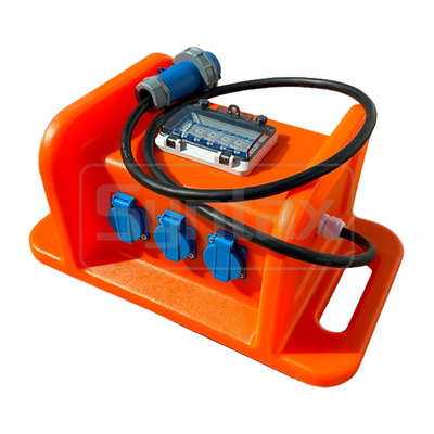 Syntax MS8 Single Phase 16A HDPE Portable Distribution Box IP67 With Extension Cable 1 Meter With Handle 490x290x255mm
