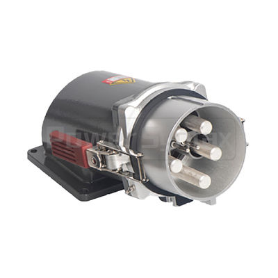 PowerSyntax 5P 630 Amp IP67 400V Heavy Duty High Current Industrial Plugs Flush Mounted Angled Type Part No. 75143
