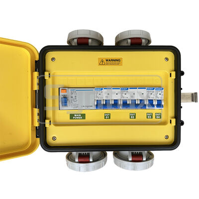 Syntax MZ12 IP67 Waterproof Portable Power Distribution Boards For 63A 400v Three Phase Electrical Supply Outdoors 308*238*277mm