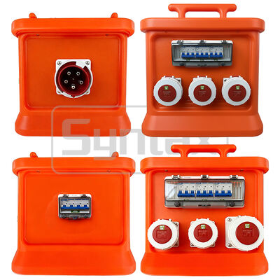 Syntax MK1N 5P 125A IP67 Waterproof Portable Distribution Box HDPE Material Fitted With Inlet and Socket 48*48*48.8CM