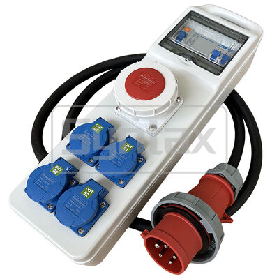 Syntax CT3 32AMP 8 Outlet Power Splitter Cord IP44 Waterproof With 8 Schuko Sockets 490*142*95mm