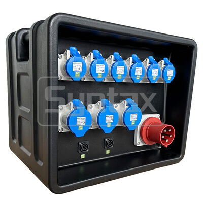 Syntax MD2 5P 63A 400v Three Phase Portable Distribution Boards HDPE IP67 Waterproof With Schneider Breakers for Event Power 530x380x460mm