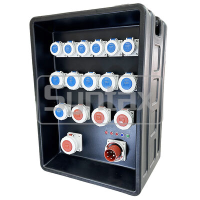 Syntax MD4 Three Phase 63AMP IP67 Waterproof HDPE Portable Power Distribution Board For FIFA Sporting Events In Qatar 630x430x900mm