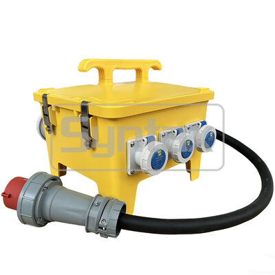 Syntax MP24 IP67 Waterproof Portable Power Distribution Box 63A/5P with 1.0m Rubber Cable Residual Protected
