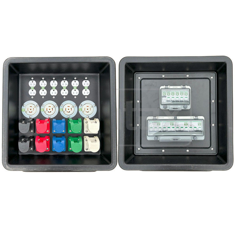 Syntax MD1 Three Phase 400A HDPE Portable Distribution Box IP67 With UL Listed Nema Sockets 430x380x460mm