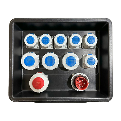 Синтаксис MD2 Три фазы 32A HDPE портативная распределительная коробка IP67 с RCBO для Qatar Swimming Match 530x380x460 мм