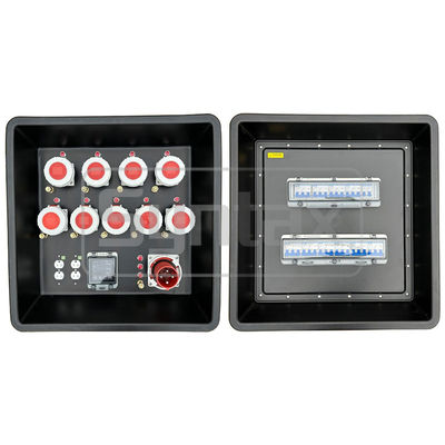 Синтаксис MD3 4P 63A Трифазные портативные распределительные панели HDPE IP67 с прерывателями для мощности событий 630x430x680 мм