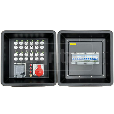 Синтаксис MD1 Трехфазный 4P 32AMP HDPE портативный распределительный ящик IP67 с 12 номерами UL, перечисленные Nema Dual Sockets 430x380x460mm