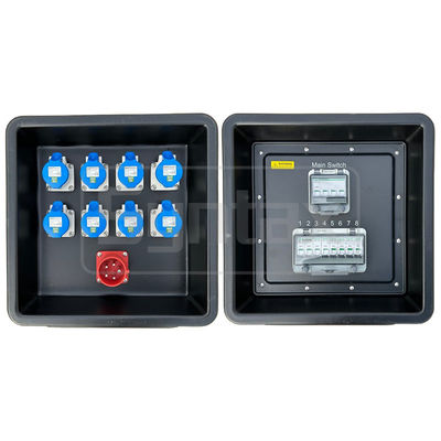 Синтаксис MD1 Трёхфазная 32AMP HDPE портативная распределительная панель IP67 для этапного электроснабжения 430x380x460 мм