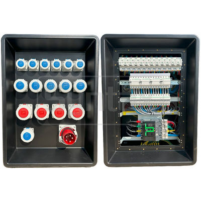 Синтаксис MD4 Трехфазный 125A IP67 водонепроницаемый HDPE Power Distro с разрывателями Schneider и PowerSyntax Промышленные розетки и розетки 630x430x900 мм