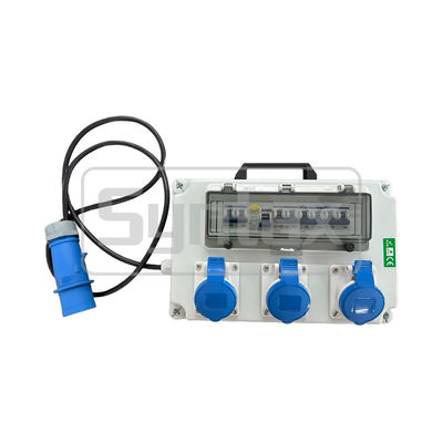 Синтаксис JS1 Настенный портативный распределительный блок 32AMP Изготовленный из ПК Электрический серый блок 220*340*150 мм