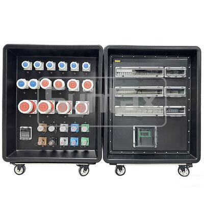 Синтаксис MD5 IP67 водонепроницаемая 500A Трёхфазная HDPE портативная коробка распределения энергии на колесах с блокировками 500A для спортивных событий FIFA в Катаре